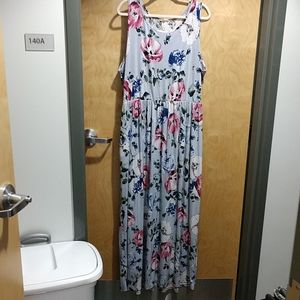 Blue foral maxi dress